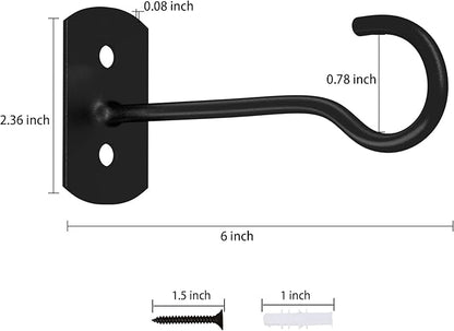 6in Hanging Plant Hooks 4Pack Ceiling Hooks - Image 2