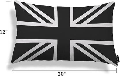 EKOBLA UK Flag Pillow Cases Union Jack Black White United Kingdom National - Image 5