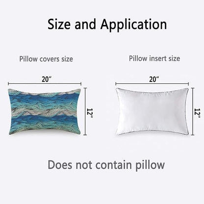TKS MITLAN Abstract Wave Pillow Covers 12 x 20 Inch Ocean Sea Water Gradient - Image 4