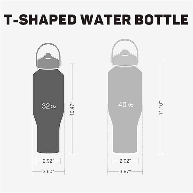 40oz Black Water Bottle Stainless Steel, Keep Cold 24H&Hot 12H, Water Bottle - Image 4