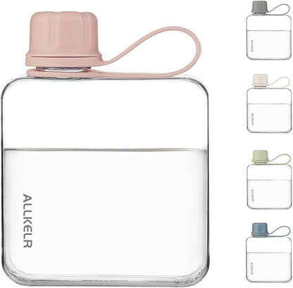 Portable Flat Water Bottle, BPA Free Reusable Tritan Plastic Travel Water - Image 3