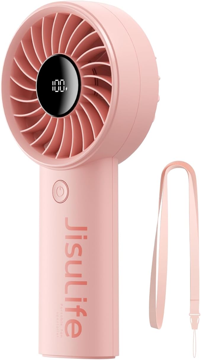 JISULIFE Handheld Portable Fan, Stronger and Longer-Lasting: 5 Speed, 3600mAh by LivechillStaycool