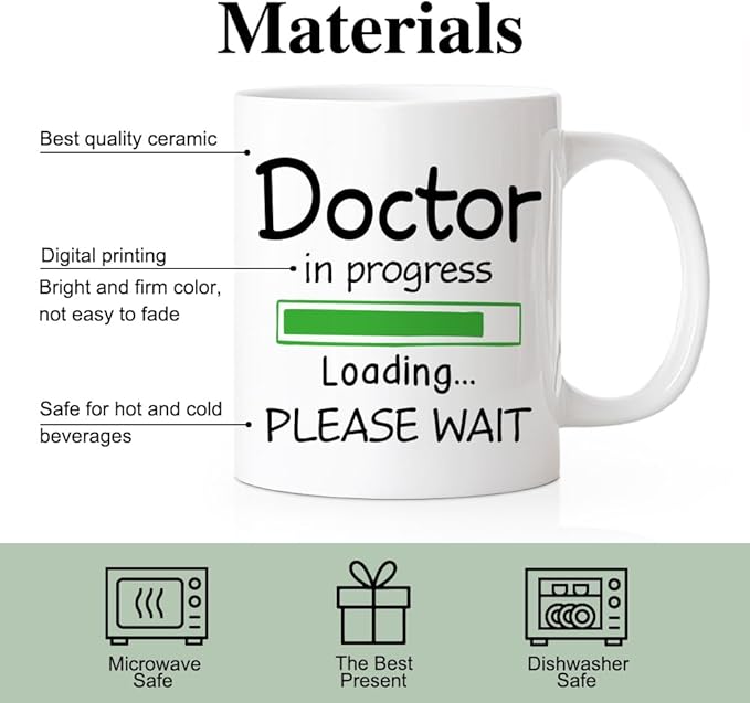RZHV Doctor In Progress, Please Wait Coffee Mug, Funny Phd Student Mug - Image 3