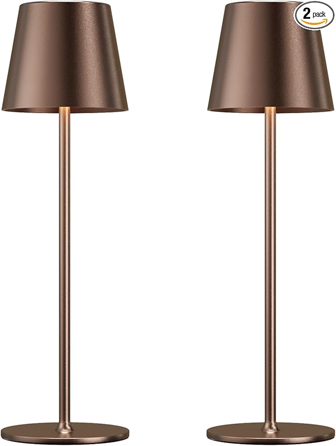 Cordless Table Lamp Rechargeable Brown by KakanuoLightings