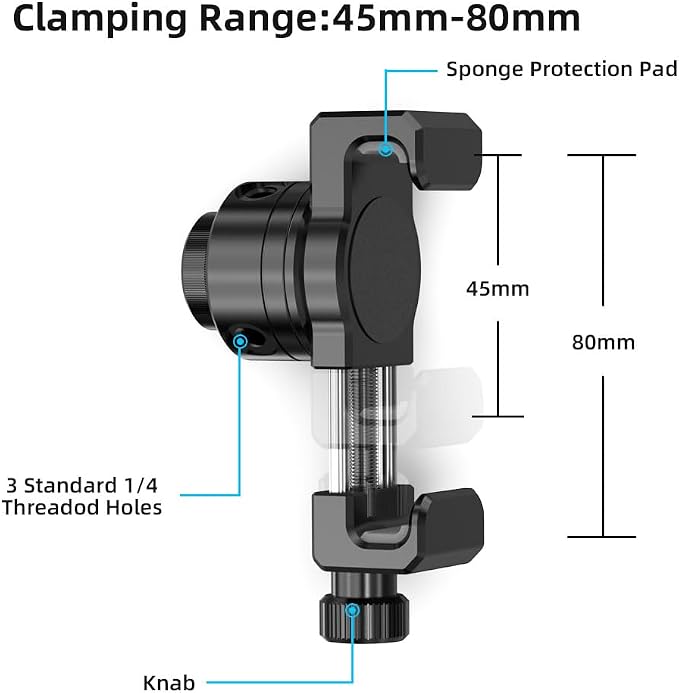 SUREWO Aluminum Fence Mount for Go pro, DJI Osmo Action 4/3/2, Mevo Start for - Image 3