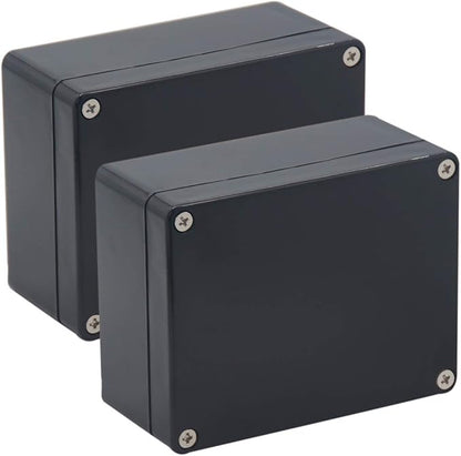 2 Pack Project Box IP65 Waterproof Junction Box ABS Plastic Black Electrical by Raculety