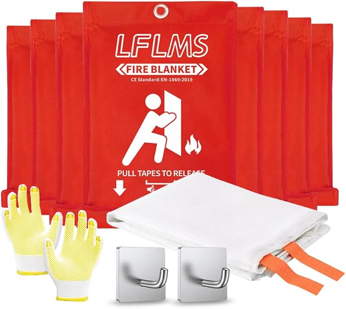 Fire Blankets Emergency for Home, 8 Pack Fire Suppression Blanket, 40” x 40” by Unknown