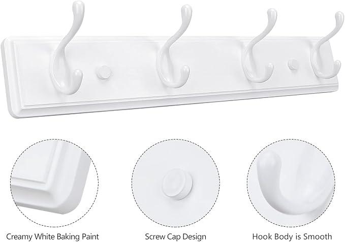 Badiano Wooden Coat Rack, Wall-Mounted Organizer - Image 5