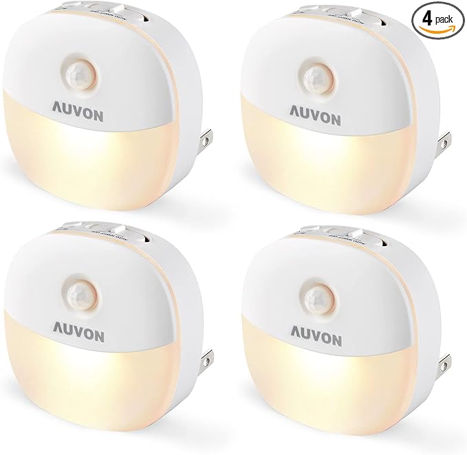 AUVON Plug in Night Light with Motion Sensor and Dusk to Dawn Sensor, Mini Warm by AUVON