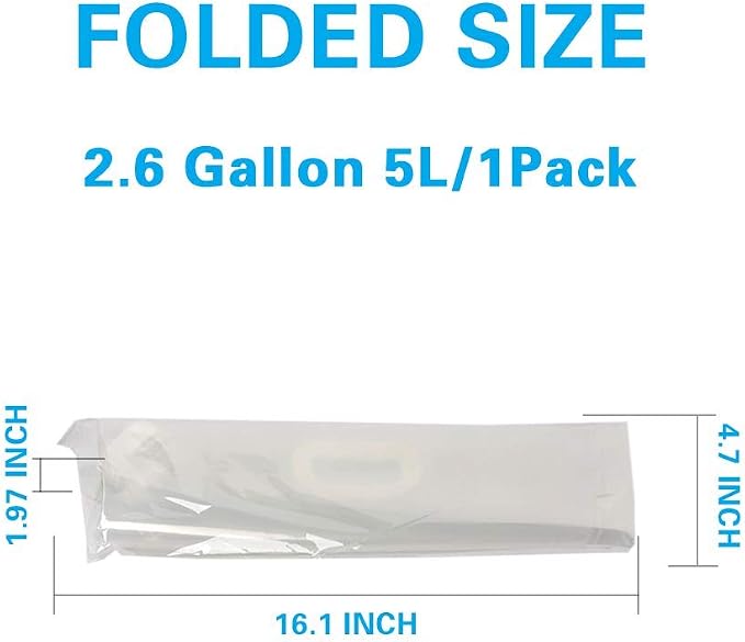 Soddeph Collapsible Water Container Bag, BPA Free Food Grade Clear Plastic - Image 3