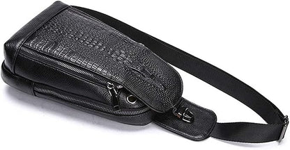 Hebetag Crocodile Genuine Leather Sling Chest Bag - Image 4