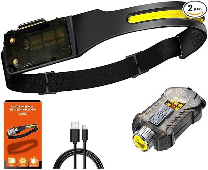 Headlamp 3 Packs, 230° Wide Beam Super Bright Head Lights, Detachable Mini by Unknown