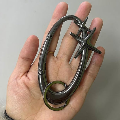 Y2K Cute Star Carabiner Keychain Cool Belt Loop Clip Starlight Heavy Duty - Image 4