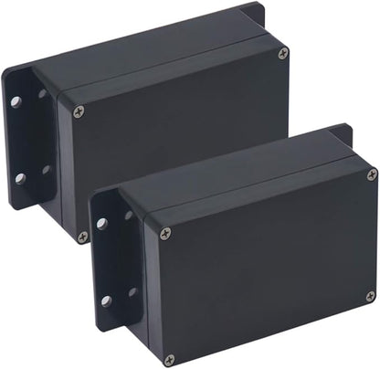 2 Pack Project Box IP65 Waterproof Junction Box ABS Plastic Black Electrical by Raculety