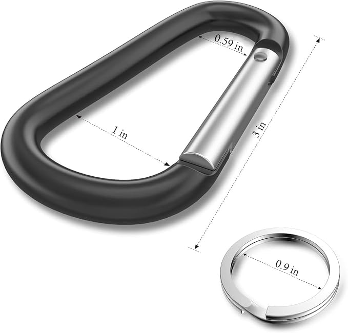 Carabiner Keychain Clip -3" Aluminum Carabiner D Ring, Caribeener Clips - Image 4