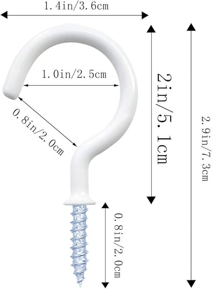 12 Pack Vinyl Coated Ceiling Hooks, Screw-in Mug Hooks - Image 3