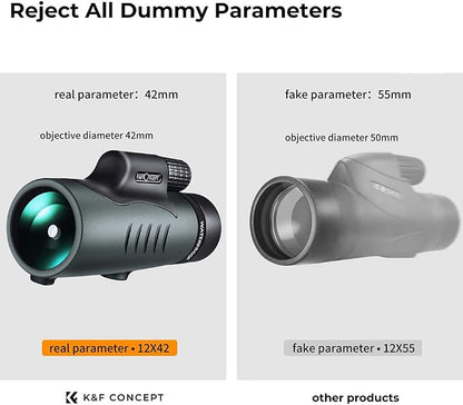 K&F Concept HD 12X42 Monocular Telescope - Image 3