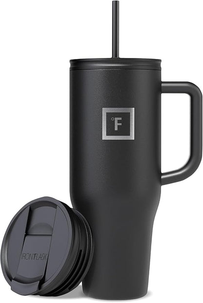 IRON °FLASK Co-Pilot Insulated Mug w/Straw & Flip Cap Lids by IronFlask