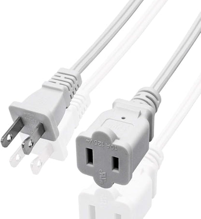 2-Pack Indoor Extension Cord 10FT, 2 Prong Extension Cords White, US - Image 4