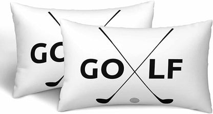Black Golf Clubs Pillow Covers 12 X 20 Sports Themed Decor Symbol Golf Set of 2 by Unknown