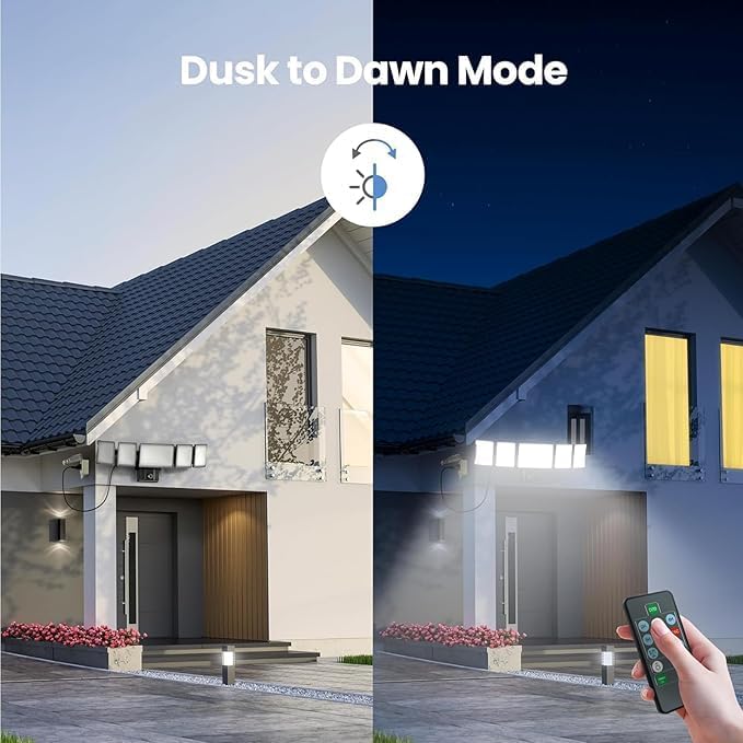 Olafus 120W Plug in Flood Lights Dusk to Dawn LED Outdoor Light - Image 3