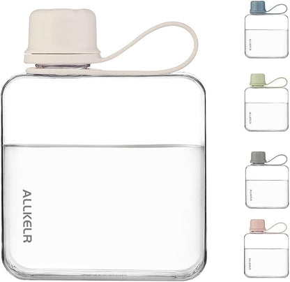 Portable Flat Water Bottle, BPA Free Reusable Tritan Plastic Travel Water - Image 3