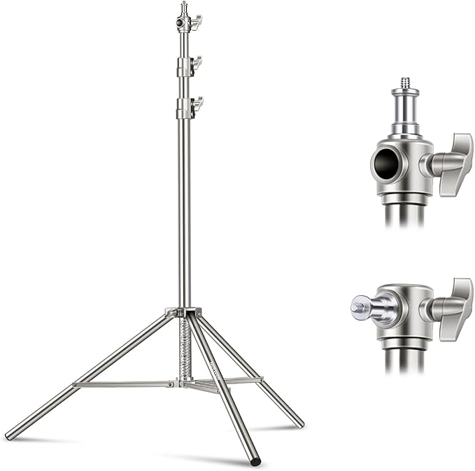 NEEWER 7.2ft/2.2m Stainless Steel Light Stand, Spring Cushioned Heavy Duty by Neewer
