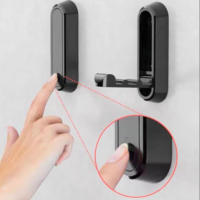4 Pack Folding Wall Hooks, Foldable Black Coat Hooks - Image 4