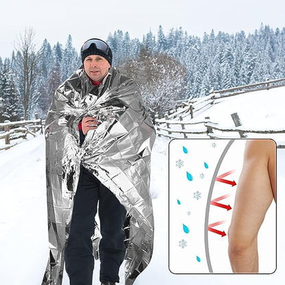 QIO CHUANG Emergency Mylar Thermal Blankets -Space Blanket Survival kit Camping - Image 7