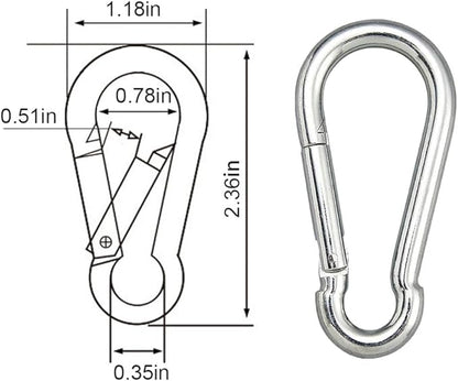 Carabiner Clip, Spring Snap Hook, Locking Carabiners Clips - Image 2