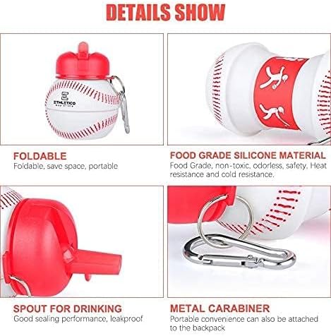 Clip-On Collapsible BPA-Free Silicone Baseball Water Bottle - Image 6
