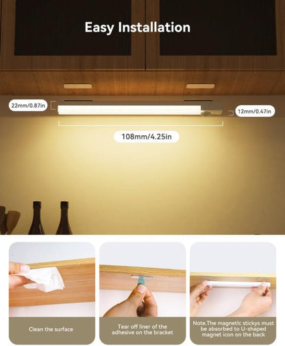 Under Cabinet Lights 4-Inch 12-Pack, USB Rechargeable Motion Sensor Light - Image 4