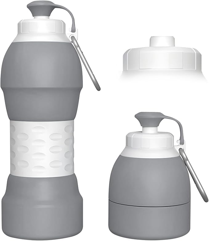 Collapsible Lightweight 20oz Water Bottle, Food-Grade Silicone BPA Free by Unknown