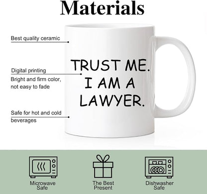 RZHV Trust Me I Am A Lawyer 11 Oz White Novelty Mug, Funny Lawyer Coffee - Image 3