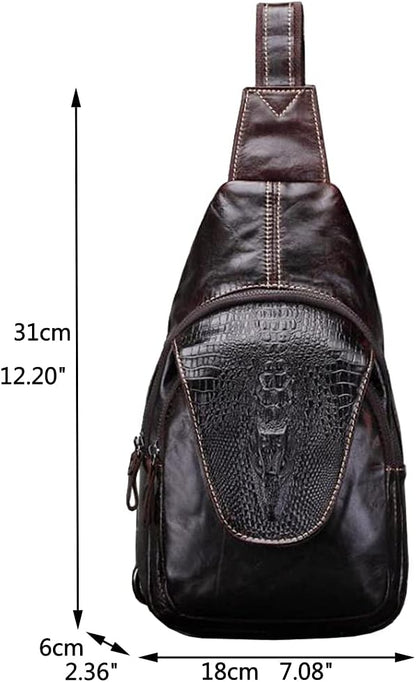 Leather Sling Bag Crossbody Backpack - Image 7