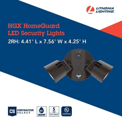 Lithonia Lighting HomeGuard 2-Light LED Outdoor Flood Lights, Outdoor LED Lights - Image 4