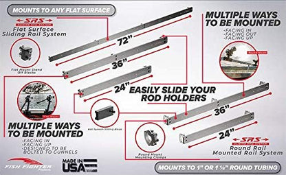 Sliding Rail System 24" Flat Surface Mount Rail - Image 2
