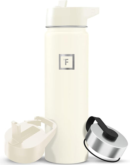 IRON °FLASK Camping & Hiking Hydration Flask - 22 oz Cashmere Cream by IronFlask