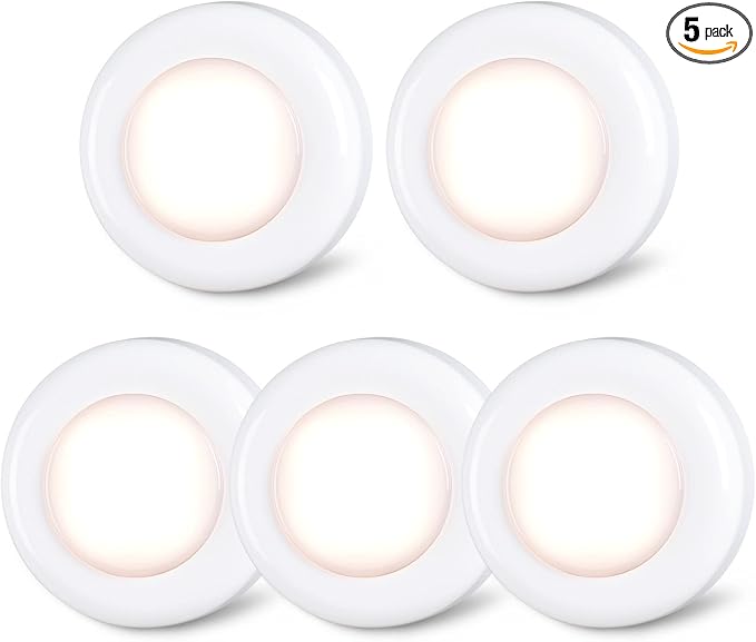 STAR-SPANGLED Push Tap Light, 2.8” Mini Night Touch LED Puck Lamp, Portable by STAR-SPANGLED
