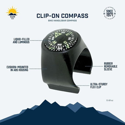 Sun Company Clip-On Compass for Bikes | Handlebar Compass for Bicycle, - Image 7