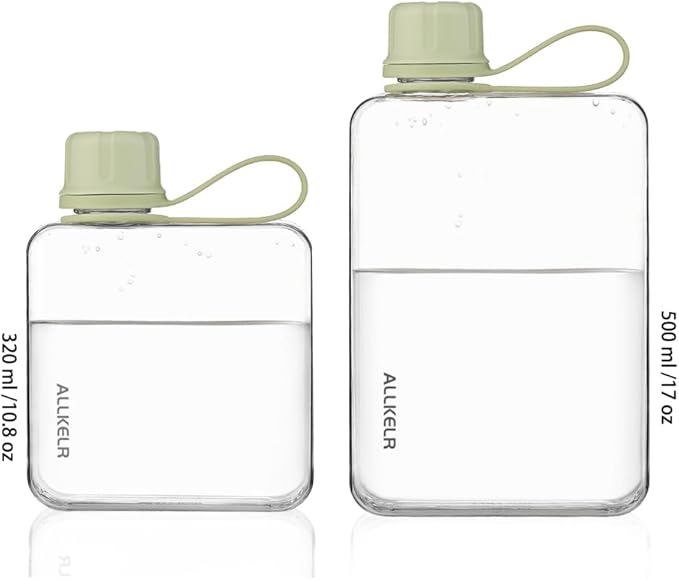 Portable Flat Water Bottle, BPA Free Reusable Tritan Plastic Travel Water - Image 4