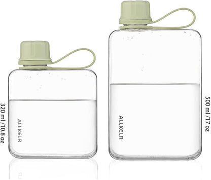 Portable Flat Water Bottle, BPA Free Reusable Tritan Plastic Travel Water - Image 4