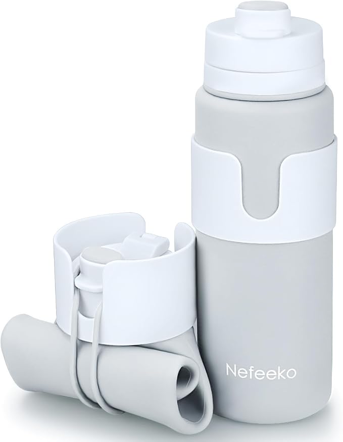 Nefeeko Collapsible Water Bottle, BPA Free 26oz Foldable Water Bottle by Nefeeko
