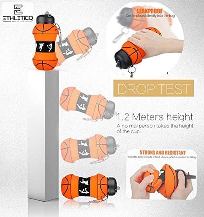 Collapsible Water Bottles with Carabiner Food Grade Sports Water Bottle - Image 2