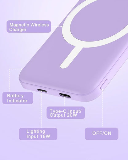 podoru for Magsafe Battery Pack, 5000mAh Magnetic Power Bank - Image 6