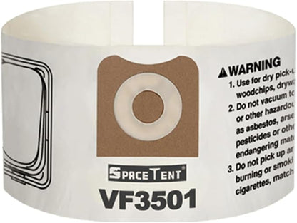 6 Pack VF3501 Replacement for Rigid Shop Vac Bags 4 Gallon Size C, compatible by SpaceTent
