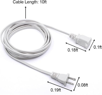 5Pack Extension Cord 10 FT, 2 Prong Power Cable - Image 7