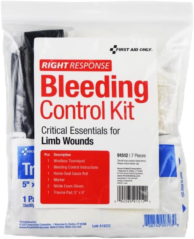First Aid Only 91512 Critical Essentials Bleeding Control Kit by FirstAidOnly