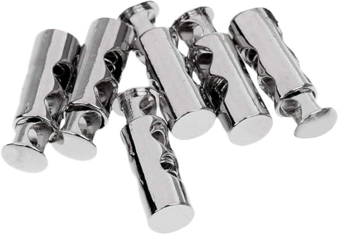 6 Pieces Heavy Duty 2 Hole Metal Cord Lock Clamp Toggle Stop Slider - Image 5