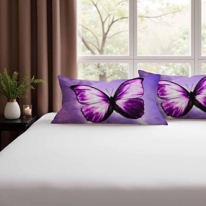 Purple Butterfly Couch Pillow Covers 12 X 20 Vibrant Magical Nature Insect Set - Image 9